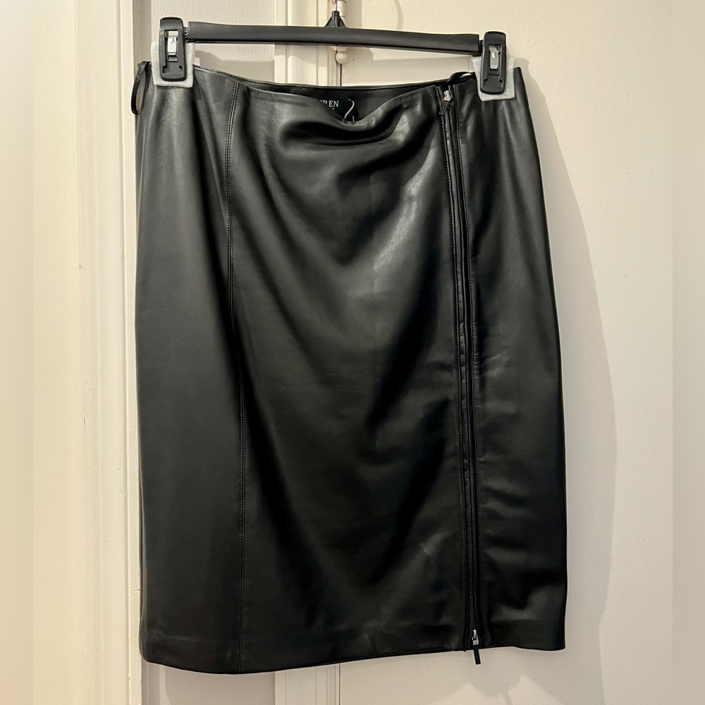Lauren Ralph Lauren Leather Pencil Skirt - 12